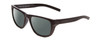 Profile View of Coyote Redfin Designer Polarized Reading Sunglasses with Custom Cut Powered Smoke Grey Lenses in Matte Black Grey Mens Square Full Rim Acetate 55 mm