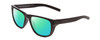 Profile View of Coyote Redfin Designer Polarized Reading Sunglasses with Custom Cut Powered Green Mirror Lenses in Matte Black Grey Mens Square Full Rim Acetate 55 mm