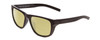 Profile View of Coyote Redfin Designer Polarized Reading Sunglasses with Custom Cut Powered Sun Flower Yellow Lenses in Matte Black Grey Mens Square Full Rim Acetate 55 mm