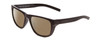 Profile View of Coyote Redfin Designer Polarized Reading Sunglasses with Custom Cut Powered Amber Brown Lenses in Matte Black Grey Mens Square Full Rim Acetate 55 mm