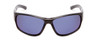 Front View of Coyote Salty Unisex Wrap Polarized Sunglasses Gloss Black Grey/Blue Mirror 61 mm