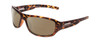 Profile View of Coyote Sonoma Designer Polarized Reading Sunglasses with Custom Cut Powered Amber Brown Lenses in Dark Matte Tortoise Unisex Wrap Full Rim Acetate 61 mm
