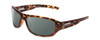 Profile View of Coyote Sonoma Designer Polarized Reading Sunglasses with Custom Cut Powered Smoke Grey Lenses in Dark Matte Tortoise Unisex Wrap Full Rim Acetate 61 mm
