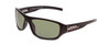 Profile View of Coyote Sonoma Unisex Wrap Designer Polarized Sunglasses in Matte Black/G15 61 mm
