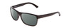 Profile View of Coyote Twisted Designer Polarized Sunglasses with Custom Cut Smoke Grey Lenses in Matte Black Gun Metal Grey Mens Square Full Rim Acetate 58 mm
