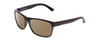 Profile View of Coyote Twisted Designer Polarized Reading Sunglasses with Custom Cut Powered Amber Brown Lenses in Matte Black Gun Metal Grey Mens Square Full Rim Acetate 58 mm