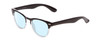 Profile View of Coyote Uptown Designer Blue Light Blocking Eyeglasses in Black Clear Fade Unisex Round Full Rim Acetate 49 mm