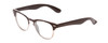 Profile View of Coyote Uptown Designer Progressive Lens Prescription Rx Eyeglasses in Brown Clear Fade Unisex Round Full Rim Acetate 49 mm