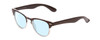 Profile View of Coyote Uptown Designer Blue Light Blocking Eyeglasses in Brown Clear Fade Unisex Round Full Rim Acetate 49 mm