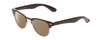 Profile View of Coyote Uptown Designer Polarized Reading Sunglasses with Custom Cut Powered Amber Brown Lenses in Brown Clear Fade Unisex Round Full Rim Acetate 49 mm