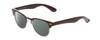 Profile View of Coyote Uptown Designer Polarized Reading Sunglasses with Custom Cut Powered Smoke Grey Lenses in Brown Clear Fade Unisex Round Full Rim Acetate 49 mm