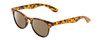 Profile View of Coyote Uptown Designer Polarized Sunglasses with Custom Cut Amber Brown Lenses in Tokyo Tortoise Black Ladies Cateye Full Rim Acetate 49 mm