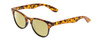 Profile View of Coyote Uptown Designer Polarized Reading Sunglasses with Custom Cut Powered Sun Flower Yellow Lenses in Tokyo Tortoise Black Ladies Cateye Full Rim Acetate 49 mm