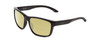 Profile View of Smith Optics Basecamp Designer Polarized Reading Sunglasses with Custom Cut Powered Sun Flower Yellow Lenses in Gloss Black Jade Green Unisex Square Full Rim Acetate 58 mm
