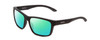 Profile View of Smith Optics Basecamp Designer Polarized Reading Sunglasses with Custom Cut Powered Green Mirror Lenses in Matte Black Unisex Square Full Rim Acetate 58 mm