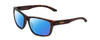 Profile View of Smith Optics Basecamp Designer Polarized Sunglasses with Custom Cut Blue Mirror Lenses in Matte Tortoise Havana Brown Gold Unisex Square Full Rim Acetate 58 mm
