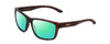 Profile View of Smith Optics Basecamp Designer Polarized Reading Sunglasses with Custom Cut Powered Green Mirror Lenses in Matte Tortoise Havana Brown Gold Unisex Square Full Rim Acetate 58 mm