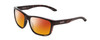 Profile View of Smith Optics Basecamp Designer Polarized Sunglasses with Custom Cut Red Mirror Lenses in Tortoise Havana Brown Gold Unisex Square Full Rim Acetate 58 mm