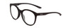 Profile View of Smith Optics Bayside Designer Reading Eye Glasses with Custom Cut Powered Lenses in Matte Black Unisex Cateye Full Rim Acetate 54 mm
