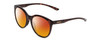 Profile View of Smith Optics Bayside Designer Polarized Sunglasses with Custom Cut Red Mirror Lenses in Tortoise Havana Brown Gold Unisex Cateye Full Rim Acetate 54 mm