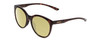 Profile View of Smith Optics Bayside Designer Polarized Reading Sunglasses with Custom Cut Powered Sun Flower Yellow Lenses in Tortoise Havana Brown Gold Unisex Cateye Full Rim Acetate 54 mm