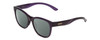 Profile View of Smith Optics Caper Designer Polarized Reading Sunglasses with Custom Cut Powered Smoke Grey Lenses in Crystal Midnight Black Purple Ladies Cateye Full Rim Acetate 53 mm