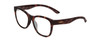Profile View of Smith Optics Caper Designer Progressive Lens Blue Light Blocking Eyeglasses in Matte Tortoise Havana Gold Ladies Cateye Full Rim Acetate 53 mm with Blue Light Zone functionality illustration laid over the lens