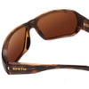 Close Up View of Smith Castaway Unisex Wrap Sunglasses Tortoise Gold/CP Glass Polarize Brown 63mm