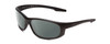 Profile View of Smith Optics Chamber Elite Designer Polarized Sunglasses with Custom Cut Smoke Grey Lenses in Matte Black Unisex Wrap Full Rim Acetate 65 mm