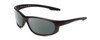 Profile View of Smith Optics Chamber Elite Designer Polarized Reading Sunglasses with Custom Cut Powered Smoke Grey Lenses in Matte Black Unisex Wrap Full Rim Acetate 65 mm