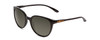 Profile View of Smith Cheetah Ladies Cateye Sunglasses in Gloss Black/Polarized Gray Green 54 mm