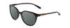 Profile View of Smith Optics Cheetah Designer Polarized Sunglasses with Custom Cut Smoke Grey Lenses in Gloss Black Ladies Cateye Full Rim Acetate 54 mm
