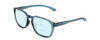 Profile View of Smith Optics Contour Designer Progressive Lens Blue Light Blocking Eyeglasses in Crystal Stone Blue Green Unisex Square Full Rim Acetate 56 mm with Blue Light Zone functionality illustration laid over the lens