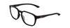 Profile View of Smith Optics Contour Designer Progressive Lens Blue Light Blocking Eyeglasses in Matte Black Unisex Square Full Rim Acetate 56 mm with Blue Light Zone functionality illustration laid over the lens