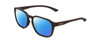 Profile View of Smith Optics Contour Designer Polarized Sunglasses with Custom Cut Blue Mirror Lenses in Matte Gravy Grey Unisex Square Full Rim Acetate 56 mm