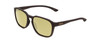 Profile View of Smith Optics Contour Designer Polarized Reading Sunglasses with Custom Cut Powered Sun Flower Yellow Lenses in Matte Gravy Grey Unisex Square Full Rim Acetate 56 mm