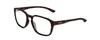 Profile View of Smith Optics Contour Designer Progressive Lens Blue Light Blocking Eyeglasses in Matte Tortoise Havana Gold Unisex Square Full Rim Acetate 56 mm with Blue Light Zone functionality illustration laid over the lens