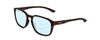 Profile View of Smith Optics Contour Designer Progressive Lens Blue Light Blocking Eyeglasses in Matte Tortoise Havana Gold Unisex Square Full Rim Acetate 56 mm with Blue Light Zone functionality illustration laid over the lens