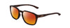 Profile View of Smith Optics Contour Designer Polarized Sunglasses with Custom Cut Red Mirror Lenses in Matte Tortoise Havana Gold Unisex Square Full Rim Acetate 56 mm