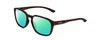 Profile View of Smith Optics Contour Designer Polarized Reading Sunglasses with Custom Cut Powered Green Mirror Lenses in Matte Tortoise Havana Gold Unisex Square Full Rim Acetate 56 mm