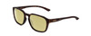 Profile View of Smith Optics Contour Designer Polarized Reading Sunglasses with Custom Cut Powered Sun Flower Yellow Lenses in Matte Tortoise Havana Gold Unisex Square Full Rim Acetate 56 mm