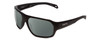 Profile View of Smith Optics Deckboss Designer Polarized Sunglasses with Custom Cut Smoke Grey Lenses in Matte Black Unisex Rectangle Full Rim Acetate 63 mm