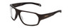 Profile View of Smith Optics Deckboss Designer Progressive Lens Blue Light Blocking Eyeglasses in Matte Gravy Grey Unisex Rectangle Full Rim Acetate 63 mm with Blue Light Zone functionality illustration laid over the lens