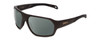 Profile View of Smith Optics Deckboss Designer Polarized Reading Sunglasses with Custom Cut Powered Smoke Grey Lenses in Matte Gravy Grey Unisex Rectangle Full Rim Acetate 63 mm