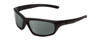 Profile View of Smith Optics Director Elite Designer Polarized Reading Sunglasses with Custom Cut Powered Smoke Grey Lenses in Gloss Black Unisex Rectangle Full Rim Acetate 60 mm