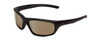 Profile View of Smith Optics Director Elite Designer Polarized Reading Sunglasses with Custom Cut Powered Amber Brown Lenses in Gloss Black Unisex Rectangle Full Rim Acetate 60 mm