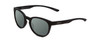 Profile View of Smith Optics Eastbank Designer Polarized Sunglasses with Custom Cut Smoke Grey Lenses in Matte Black Unisex Round Full Rim Acetate 52 mm