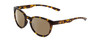 Profile View of Smith Optics Eastbank Designer Polarized Sunglasses with Custom Cut Amber Brown Lenses in Vintage Tortoise Havana Brown Gold Unisex Round Full Rim Acetate 52 mm