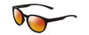 Profile View of Smith Optics Eastbank Core Designer Polarized Sunglasses with Custom Cut Red Mirror Lenses in Matte Black Unisex Round Full Rim Acetate 52 mm