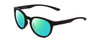 Profile View of Smith Optics Eastbank Core Designer Polarized Reading Sunglasses with Custom Cut Powered Green Mirror Lenses in Matte Black Unisex Round Full Rim Acetate 52 mm
